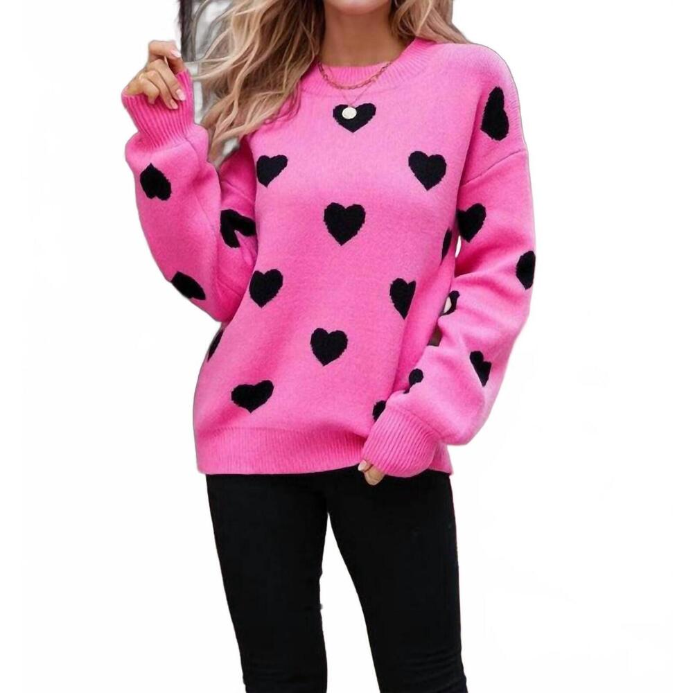 NEW LOVESOFT love long sleeve sweater in rose red